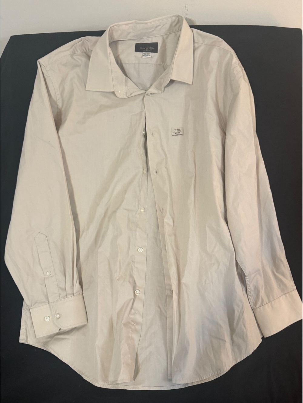 David Taylor Collection Men's Classic Fit Dress Shirt XL Beige